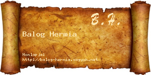 Balog Hermia névjegykártya